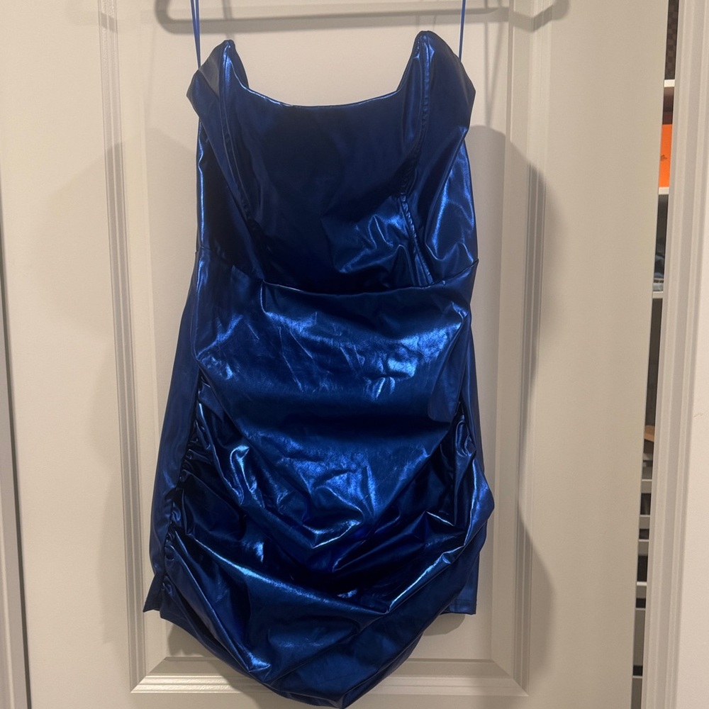 Superdown Metallic Blue Dress
